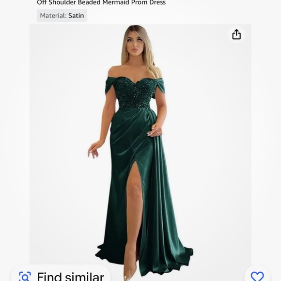 Dresses & Skirts - Off Shoulder Beaded    Mermaid Prom Dress , Green, size 18 and size 20